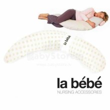 „La Bebe ™ Moon“ motinystės pagalvė Nr. 45002 „Beige Dots“ pagalvė pasaga nėščioms moterims su polistirolo įdaru [2 užvalkalai] 195cm