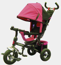 Baby Land Art.TS952 Red Детский трехколесный  велосипед c ручкой управления и крышей