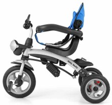 Milly Mally City Red Детский трехколесный велосипед - трансформер c надувными колёсами, ручкой управления и крышей