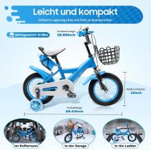 Kids Bike Wheels Collas 12' Blue Art.46663 Bērnu divritenis (velosipēds) ar palīgriteņiem