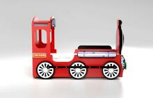 Plastiko Lokomotive Art.46819 Ergonomiska bērnu gulta - Mašīna ar  matraci 190x90 cm