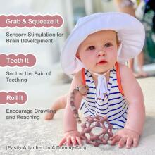 Baby Silicone Teether Sensory Grab Art.47009   Silikona zobu graužamrotaļlieta zīdaiņiem – sensorā bumba zobu graušanai, 8,5 x 10 cm