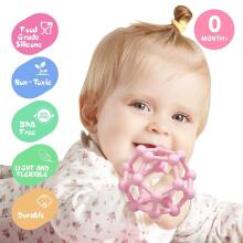 Baby Silicone Teether Sensory Grab Art.47009   Silikona zobu graužamrotaļlieta zīdaiņiem – sensorā bumba zobu graušanai, 8,5 x 10 cm