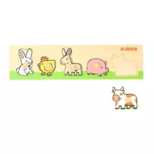 DJECO Wooden Puzzles Развивающий пазл Farm'n'co DJ01116