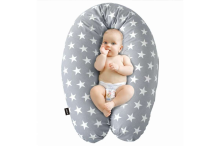 „La Bebe ™“ RICH medvilnės slaugos motinystės pagalvė, 479527 rožinė raudona taškų pasaga (pasaga) kūdikio maitinimas, miegas, pasaga nėščioms moterims 30x175 cm