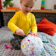 BubaBloon Art.040338 Colour Your Own Lateksa balons ar auduma pārvalku + 4 gab. flomasteri