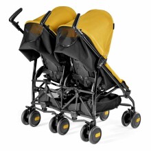 Peg Perego '17 „Pliko Mini Twin Classico“ plk. „Mod Beige“ vežimėlis dvyniams ar vaikams, turintiems mažą amžiaus skirtumą