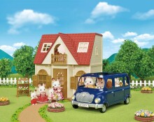 Sylvanian Families Art.5303 Red Roof Cosy Cottage Māja ar šokolādes zaķu meiteni Freya (Juljetta, Maria) un aksesuāriem [mājīgās kotedžas sākuma komplekts]