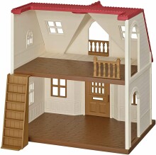 Sylvanian Families Art.5303 Red Roof Cosy Cottage Māja ar šokolādes zaķu meiteni Freya (Juljetta, Maria) un aksesuāriem [mājīgās kotedžas sākuma komplekts]