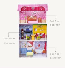 EcoToys Doll House Art.W08012 Деревянный кукольный домик