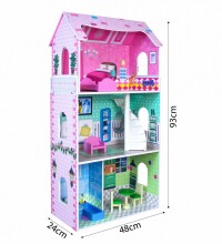 EcoToys Doll House Art.W08123  Деревянный кукольный домик