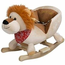 Babygo'15 Lion Rocker Plush Animal Детская деревянная лошадка - качалка с музыкой