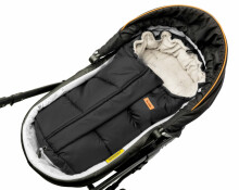 Sensillo Romper Bag Art.847 black/beige  Спальный мешок для коляски на натуральной овчинке