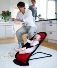 Babybjorn Babysitter Balance Mesh Silver/White Art.005029 Эргономичное кресло - шезлонг для малышей