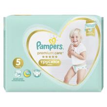 Pampers Pants Premium Care Art.P04H026 Bērnu biksītes S5 izmērs no 12-17kg, 34gab.