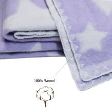 UR Kids Blanket Cotton Art.60142 Stars Violet Dabīgas kokvilnas pleds/sega bērniem 100x140cm