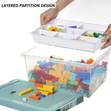 Storage Box for Lego Bricks Art.61632 Radoša uzglabāšanas kaste ar integrētu pamatplāksni,3 gab