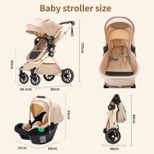 Shineey 3-in-1 Pushchair Buggy Art.U9-X Beige Stroller 3in1