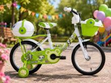 Esperia Kids Bike Panda White/Green 14' Art.9770  Детский велосипед с надувными колёсами и стальной рамой