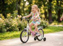 Esperia Kids Bike Panda White/Green 14' Art.9770  Детский велосипед с надувными колёсами и стальной рамой