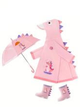 Kids Soft Raincoat Dino Art.63708 Pink Bērnu lietus mētelis