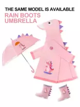 Kids Soft Raincoat Dino Art.63708 Pink Bērnu lietus mētelis