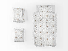 La Bebe™ Cotton 70x140 Art.64286 Bunnies Kokvilnas palags ar gumiju 70x140 cm