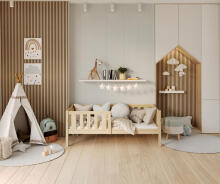 AJK Bobo Art.65532 Natural  Stylish youth bed with  mattress 160x80 cm
