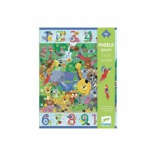 Djeco Puzzle Geant Art.DJ07148 Lielizmēra puzle –no 1 līdz 10 Džungļi (54 gab.)