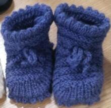 La Bebe™ Lambswool Hand Made Booties Art.66031 Blue Натуральные пинетки/носочки для новорожденного из натуральной шерсти
