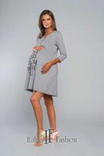 Italian fashion Balsam Art.66171 Grey Ночная рубашка для беременных/кормящих с  рукавом 3/4