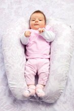 La Bebe™ Rich Cotton Nursing Maternity Pillow Art.67036 White vintage Подковка для сна, кормления малыша 30x104 cm