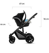 KinderKraft Prime Lite Grey 3 in1 Art.KKWPRLIGRY3000 Универсальная коляска 3 в 1+стильная сумка