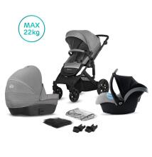 KinderKraft Prime Lite Grey 3 in1 Art.KKWPRLIGRY3000 Универсальная коляска 3 в 1+стильная сумка