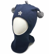 Kivat KIV Art.543-65 Vaikiški šiltos vilnos kepurės gaubtas su dizainu ir gumbais