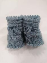 La Bebe™ Lambswool Hand Made Booties Art.68789 Dabīgas vilnas adītas bērnu zeķītes/ zābaciņi