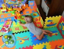 BabyOno Puzzle Art.395/01 Bērnu daudzfunkcionālais grīdas paklājs puzle no 10 elementiem