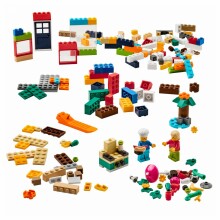 Pagaminta Švedijoje Bygglek Art.994.174.34 Rinkinys vaikams -Lego® kubų rinkinys, 201 vnt. + Sieninė lentyna + Lego® dėžutės su dangčiu, 3 vnt.