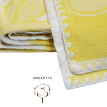UR Kids Blanket Cotton Art.71204 Sheep Yellow  Dabīgas kokvilnas pleds/sega bērniem 100x140cm