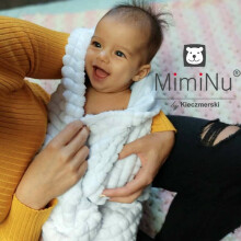 MimiNu Minky Kvadraciki Blue baby blanket 75x100cm