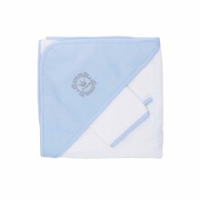 Fillikid Prince Towel Art.1030-011 Bērnu komplekts vannošanai frote dvielis ar kapuci 100x100 cm + mazgāšanas cimdiņš