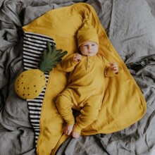 Wooly Organic Sleepsuit Art.72258 Golden Yellow  Ползунок с длинными рукавами из органического хлопка(56-74см)