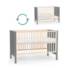KinderKraft Mia Art.KKHMIAGRY000M Grey Bērnu gulta 120x60сm ar matraci