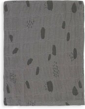 Jollein Muslin Face Spot Storm Grey Art.536-848-65347 - Augstākās kvalitātes muslina autiņš sejai, 3 gb. ( 15x21 cm)