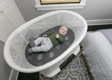 4moms Cotton Sheet MamaRoo Sleep  Art.18460 Grey  palags ar gumiju 44,5 x 75cm