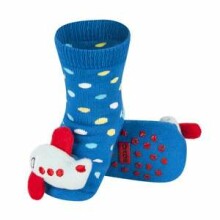 SOXO Baby 68728 - 4 AntiSlip ABS Носочки фроте для младенцев с 3D игрушкой-погремушкой 0/24+