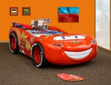 Plastiko McQueen ABS Art.74275 Ergonomiska bērnu gulta - Mašīna ar  matraci 180x90 cm