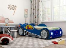 Plastiko Monza Art.74280 Blue Ergonomiska bērnu gulta - Mašīna ar  matraci 190x90 cm