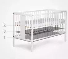 La Bebe™ Kids Wood Cot Tomi 20 Art.74492 Grey Bērnu kokā gultiņa 120x60cm