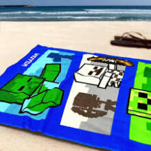 Carbotex Beach Towel Minecraft Art.MC241254-R Bērnu mīksts dabīgas kokvilnas dvielis 70х140cm